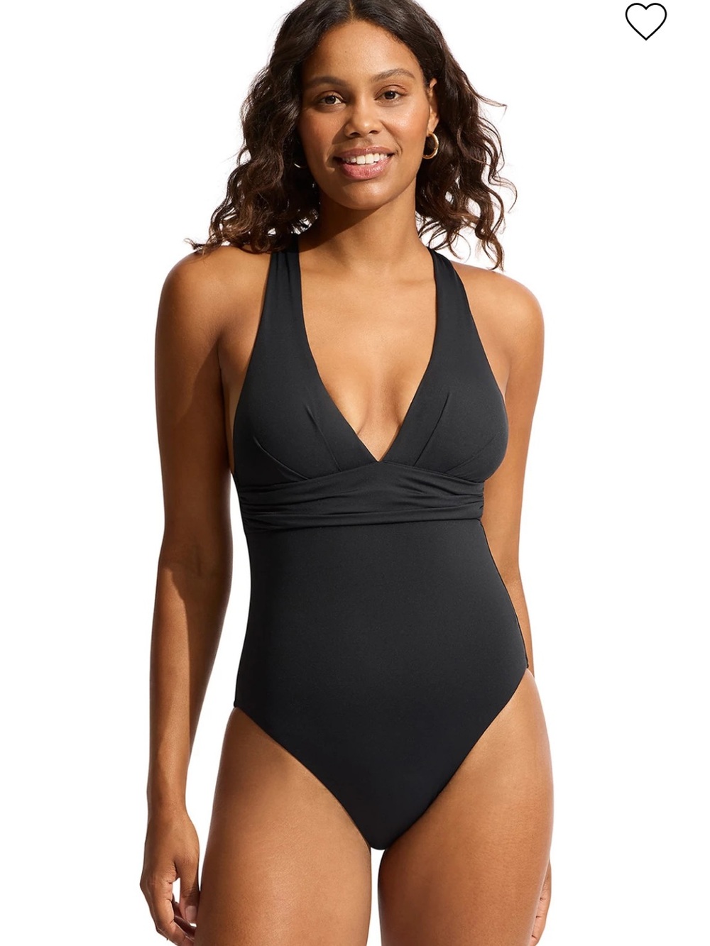NWT Seafolly Plunge Cross Back One Piece Swimsuit